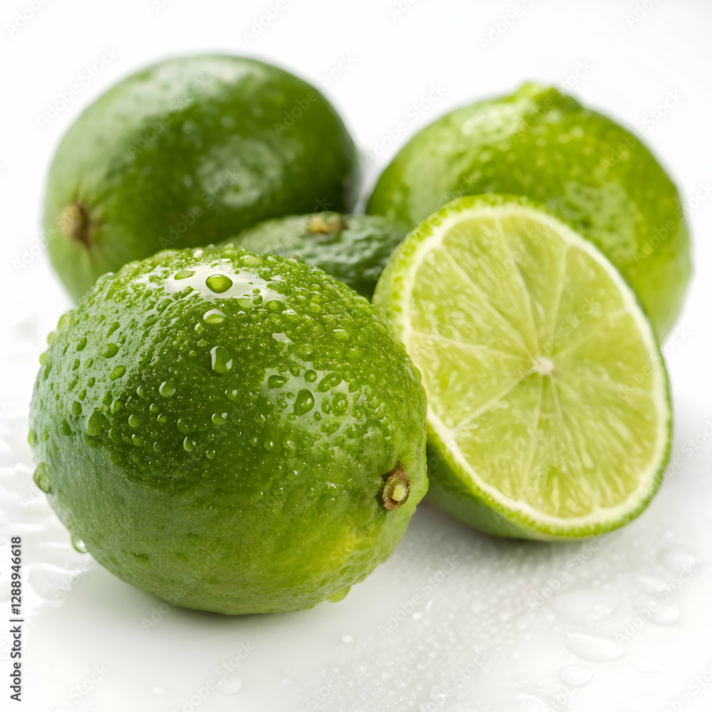 Citrus lime fruit slice isolated Citrus lime fruit slice isolated