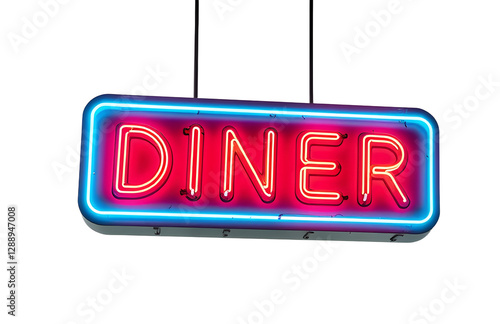 A vintage neon diner sign