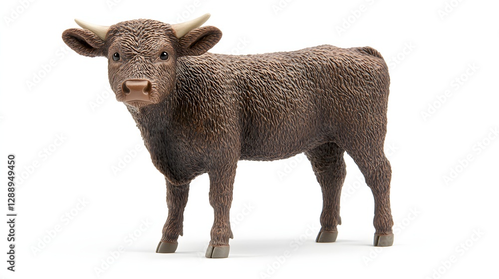 Realistic Brown Cow Figurine Model for Educational Use and Child's Play in Bright Studio Setting Realistic Brown Cow Figurine Model for Educational Use and Child's Play in Bright Studio Setting