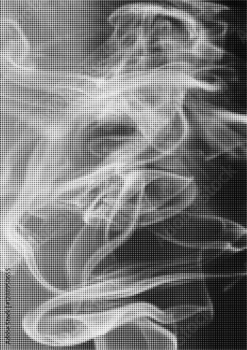 Large halftone vector smoke texture with a transparent background