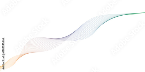  Colorful gradient abstract wave lines poster, vector illustration isolated on white.