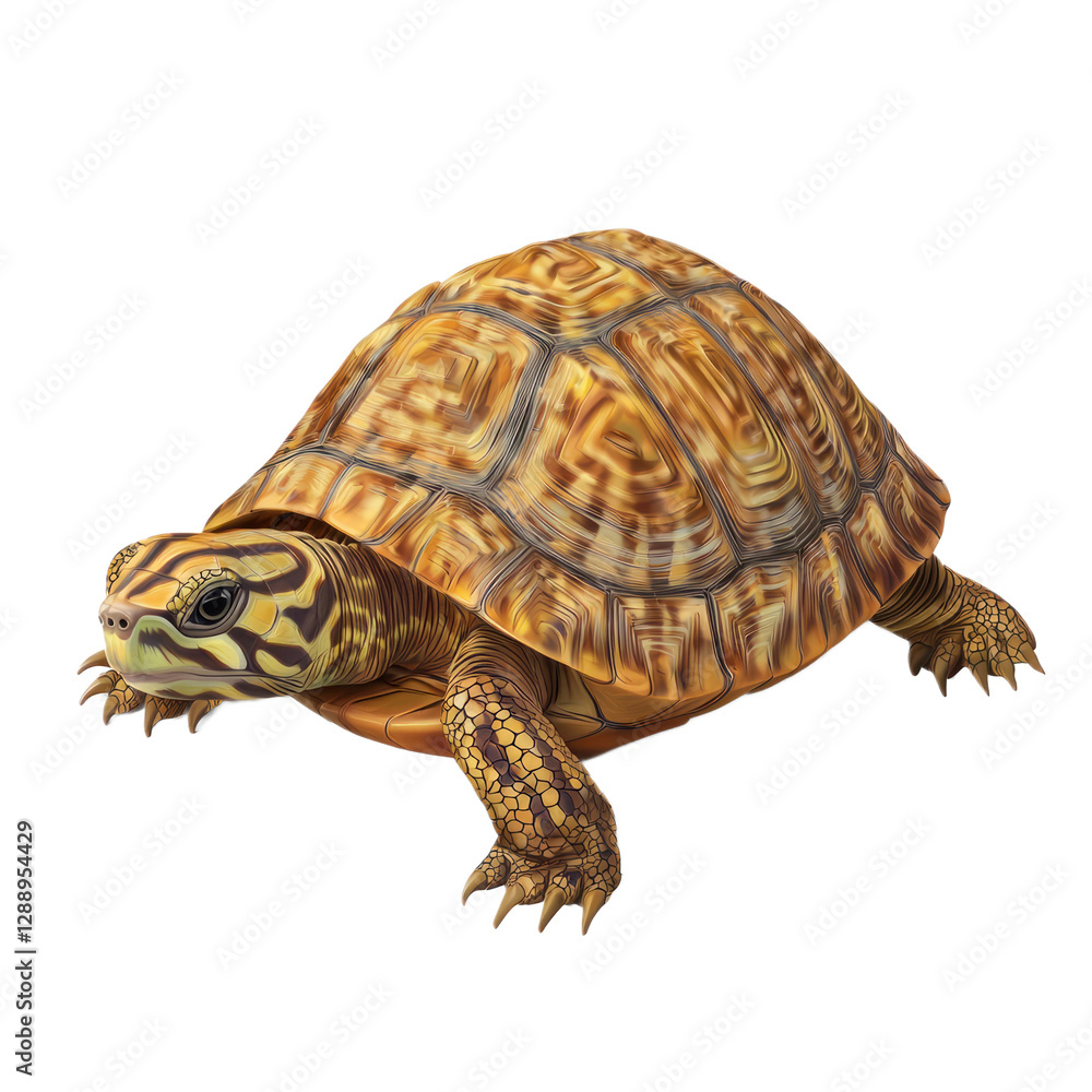 Obraz premium 3D vector icon of Box turtle isolated on transparency background
