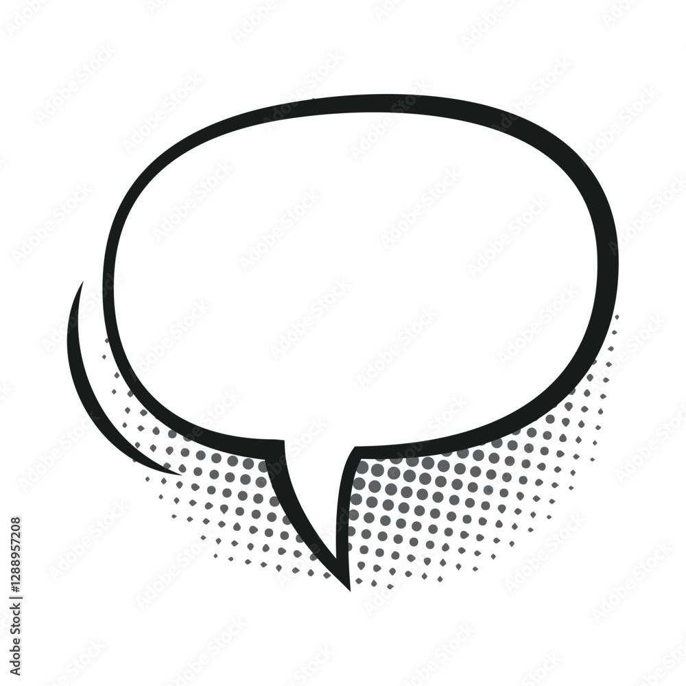 Comic Speech Bubble Set with Halftone Effect in Black and White Comic Speech Bubble Set with Halftone Effect in Black and White