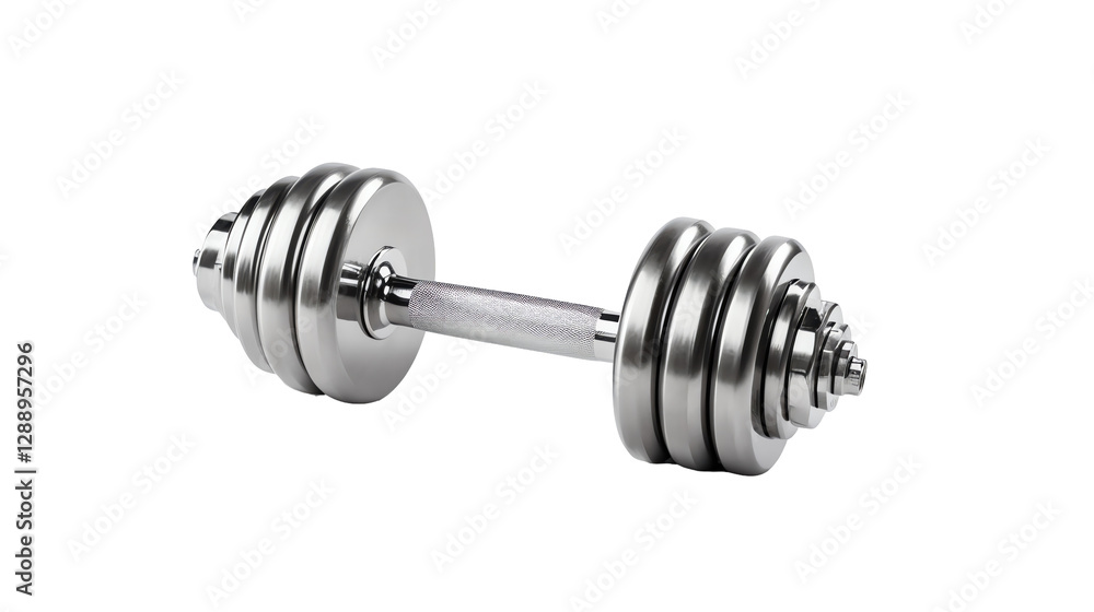 Isolated Silver Dumbbell Isolated Silver Dumbbell