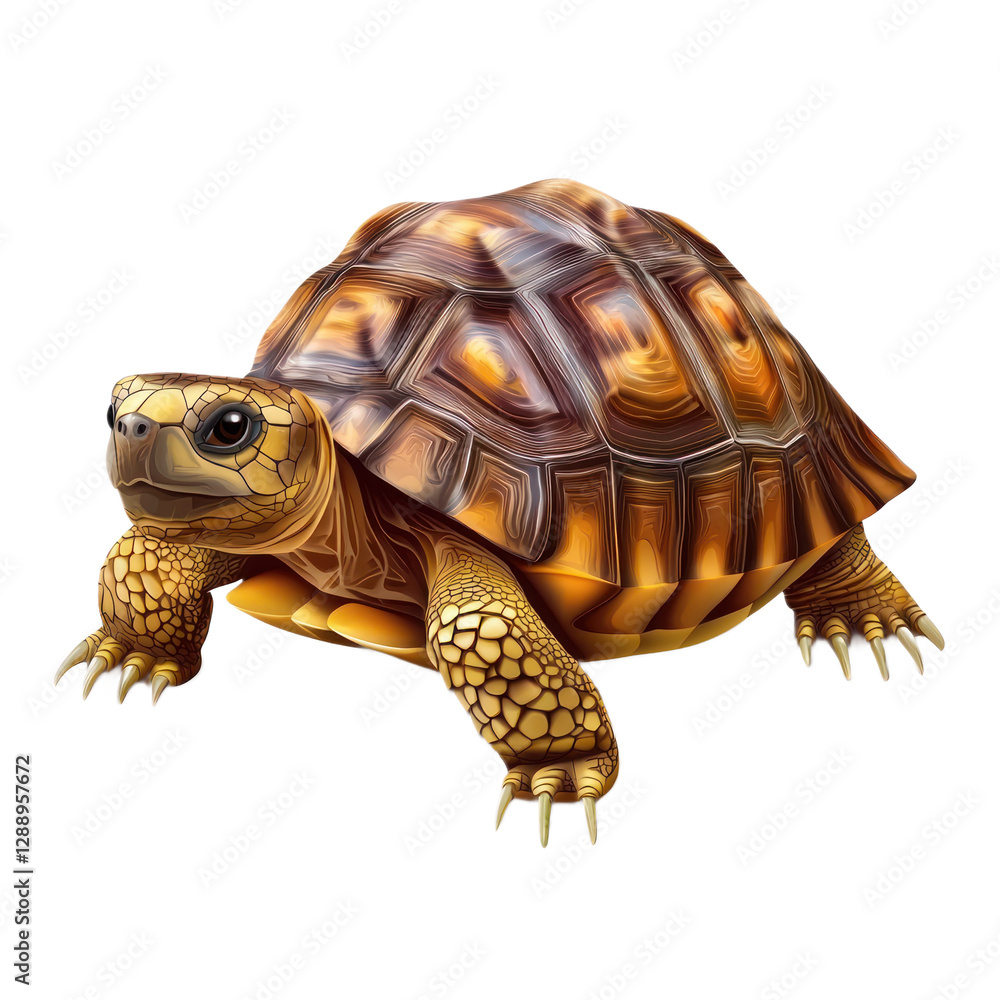 Fototapeta premium 3D vector icon of Russian tortoise isolated on transparency background