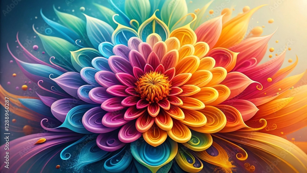 Obraz premium An explosion of colors forming a dynamic abstract composition that represents creativity and imagination. Colorful background