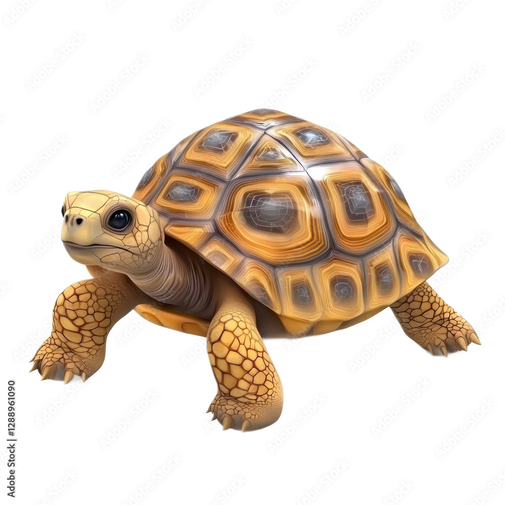 Fototapeta premium 3D vector icon of Star tortoise isolated on transparency background