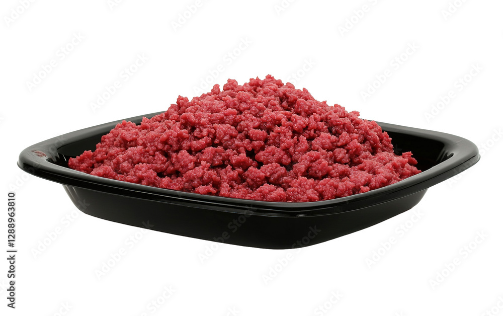 Dark red ground meat in a black on transparent or white background,png Dark red ground meat in a black on transparent or white background,png