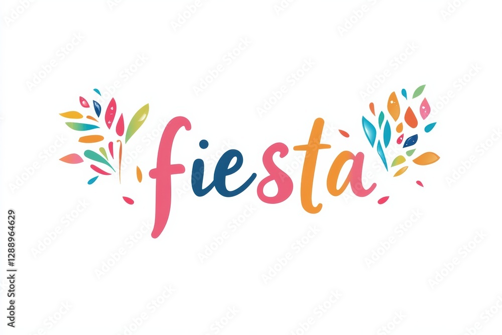 Vibrant vector logo design for a festive celebration featuring the word fiesta Vibrant vector logo design for a festive celebration featuring the word fiesta