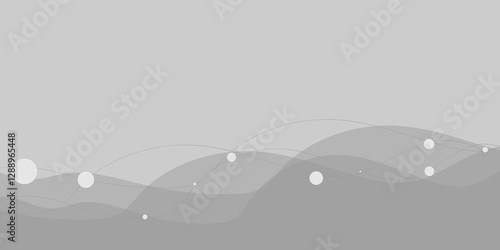 Abstract horizontal vector template for business banner, formal backdrop, prestigious voucher, luxe invite. Abstract wave geometric white and gray color background. Vector, illustration. 