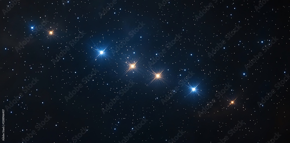 Fototapeta premium Exploring the Night Sky Majestic Star Constellation Shines in Deep Space