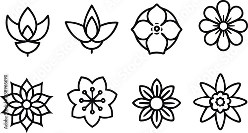 flowers icon set vector illustration