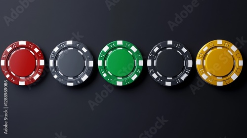 Rotating poker chips for gambling games like roulette or poker. A realistic animated set of casino tokens.