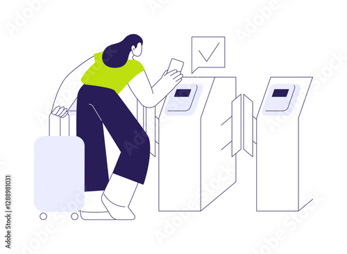 Transportation smart card abstract concept vector illustration.