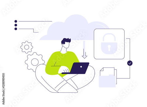 Secure boot abstract concept vector illustration.