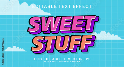 sweet stuff vector text effect with modern style design