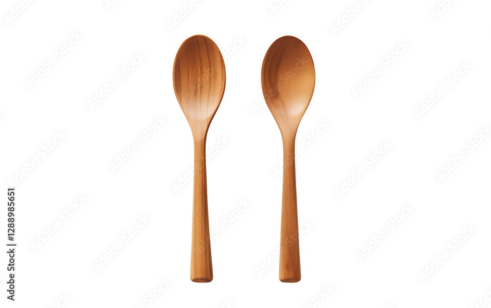 Isolated Pair of Wooden Spoons Isolated Pair of Wooden Spoons