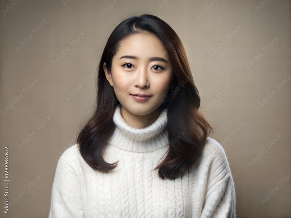 Casual portrait of a Korean woman wearing a white shirt Casual portrait of a Korean woman wearing a white shirt