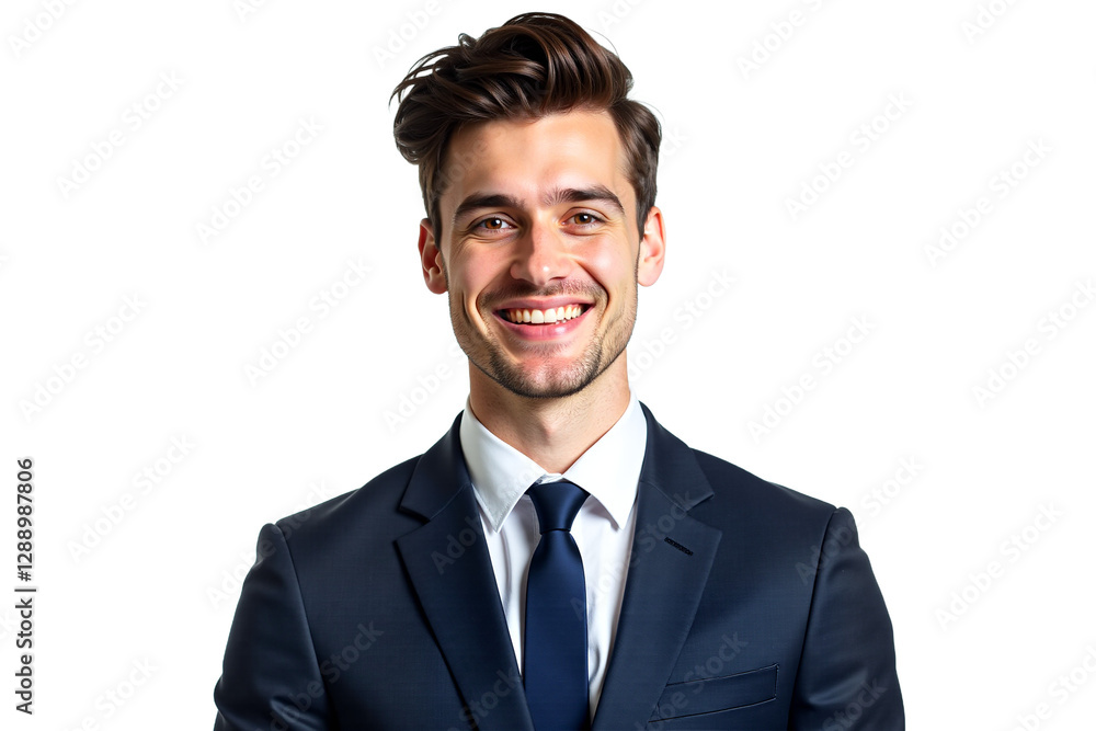 Confident young businessman in suit smiling, professional headshot. Ideal for corporate website, profile, marketing, advertising. Isolated on transparent background. Confident young businessman in suit smiling, professional headshot. Ideal for corporate website, profile, marketing, advertising. Isolated on transparent background.