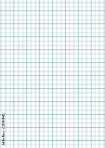 Graph paper. Printable millimeter grid paper with color lines. Geometric pattern for school, technical engineering line scale measurement. Realistic lined paper blank size A4.