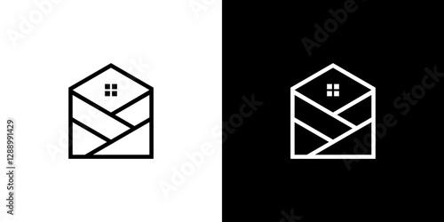 minimalist logo design of a multi-storey house