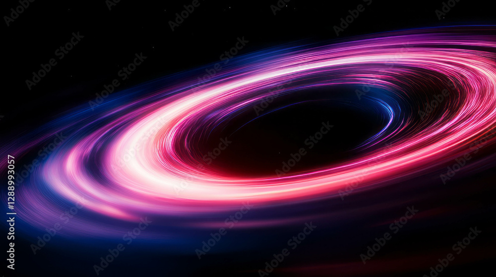 Mysterious black hole and distorted spacetime in vibrant galactic scene Mysterious black hole and distorted spacetime in vibrant galactic scene
