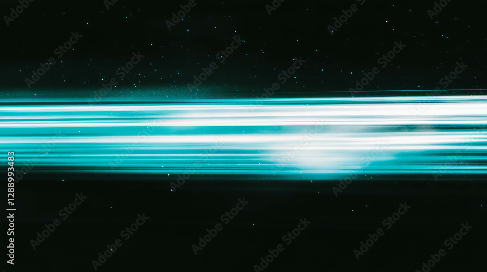 Obraz premium Dynamic comet trails with bright blue and white streaks in space background
