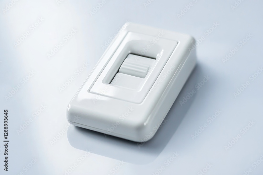 A close-up shot of a white toggle switch on a table, often used as a symbol for simplicity and clarity A close-up shot of a white toggle switch on a table, often used as a symbol for simplicity and clarity