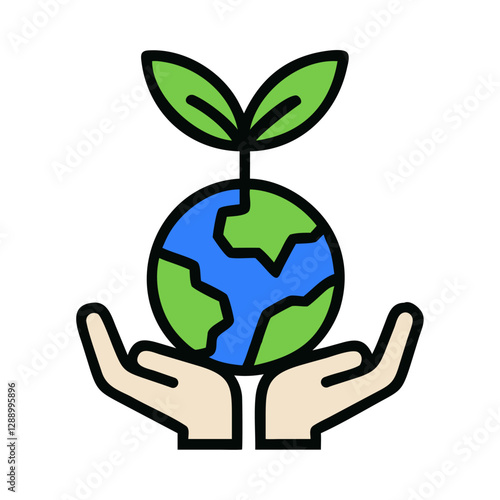 Sustainable Tourism Growing Earth Icon