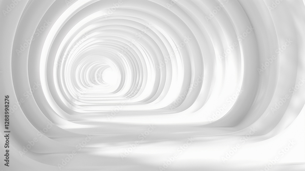 Fototapeta premium Minimalist White Tunnel with Soft Light
