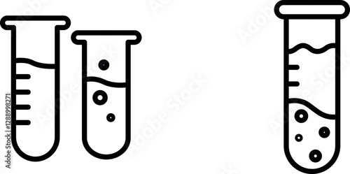 Chemical Test Tube Icon – Symbol Representing Laboratory Science, Chemical Research, and Experimentation