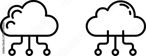 Cloud Computing Icon – Symbol Representing Digital Storage, Online Services, and Data Management