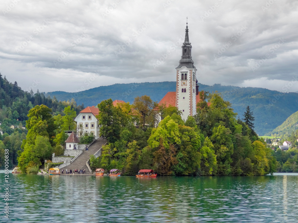 Pilgrimage church at Bled Island Pilgrimage church at Bled Island