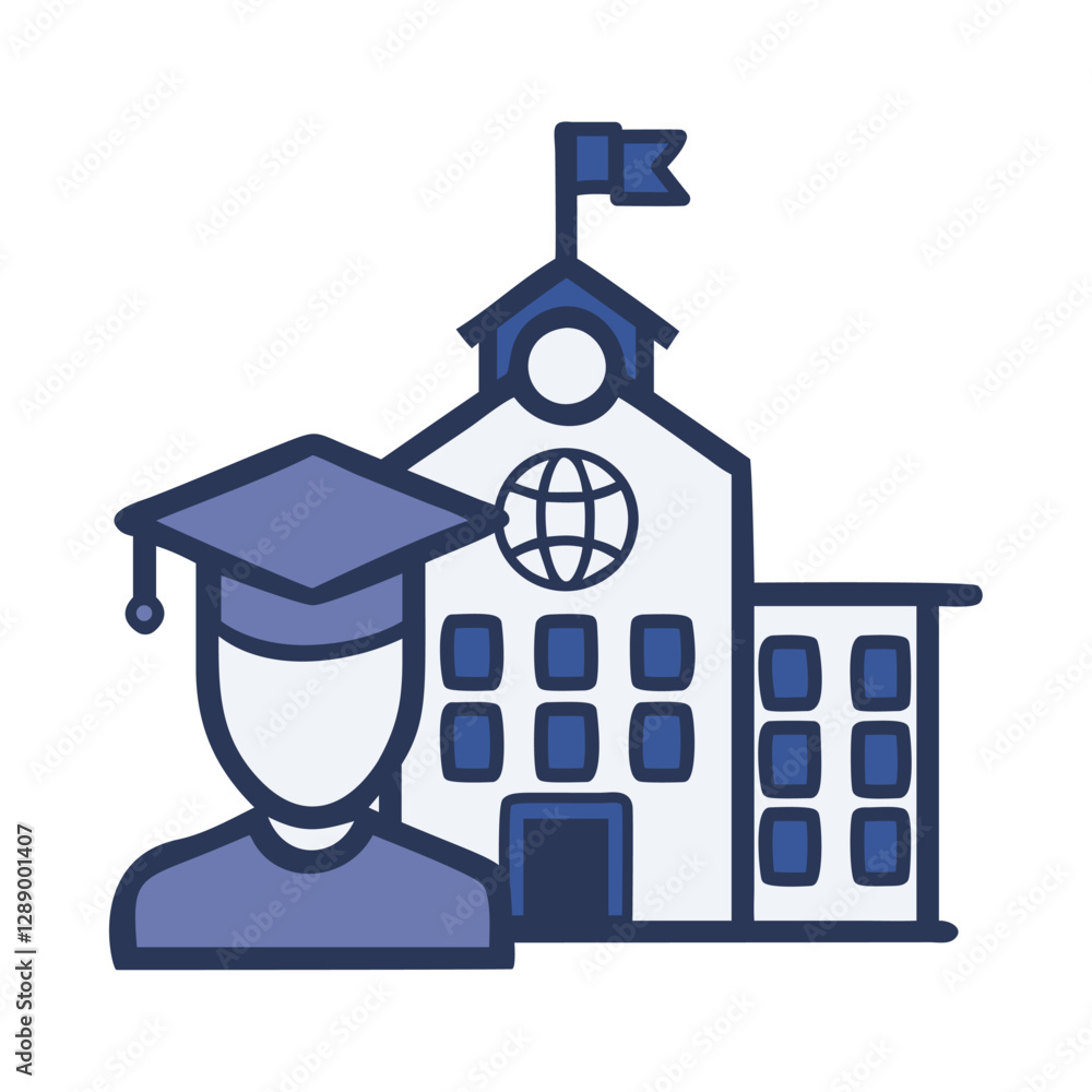 Student Visa Academic Institution Icon Student Visa Academic Institution Icon