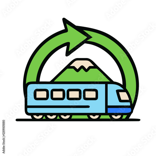 Sustainable Tourism Train Icon
