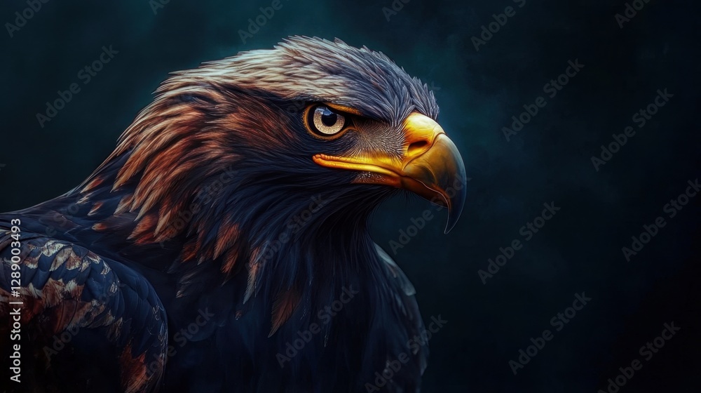 Portrait of a eagle on a dark background Portrait of a eagle on a dark background