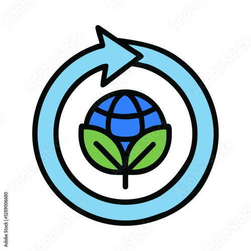 Sustainable Tourism Circular Icon