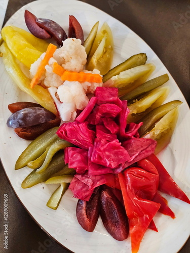 pickled vegetables on a plate
