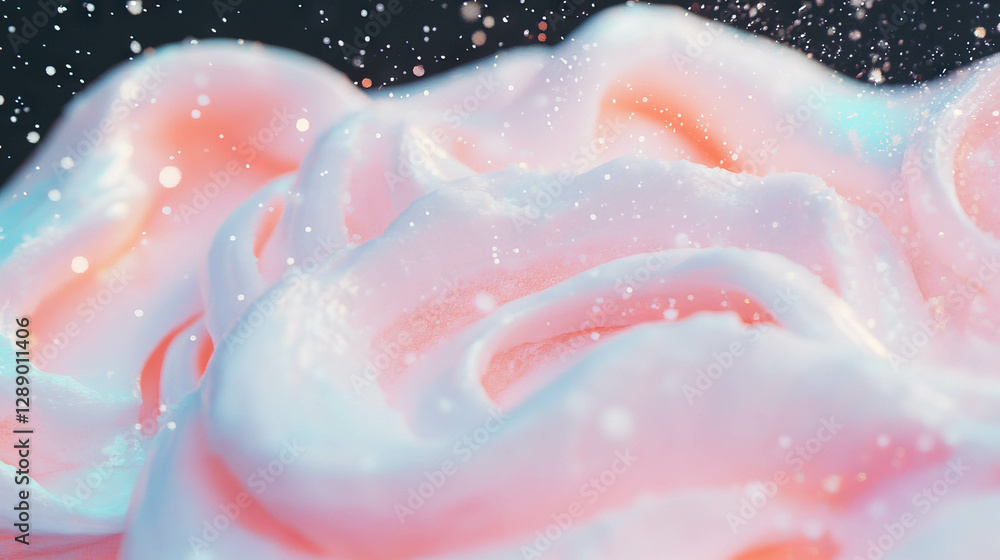 Fototapeta premium Dreamy frosting swirls with delicate white accents for dessert and confectionery background design