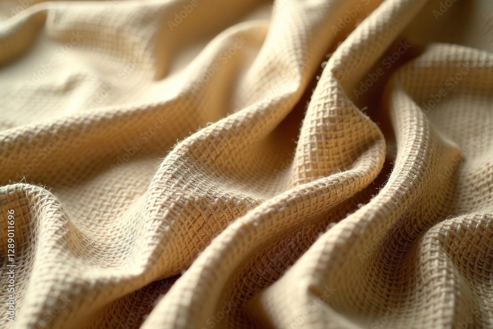 rough-hewn muslin fabric draped in a simple way, burlap like, muslin textile rough-hewn muslin fabric draped in a simple way, burlap like, muslin textile