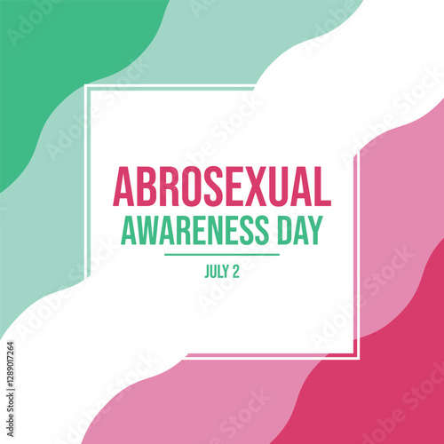 Abrosexual Awareness Day poster vector illustration. Abrosexual pride flag frame square shape vector. LGBT abrosexual wavy graphic design element. Template for background, banner, card. 2 July