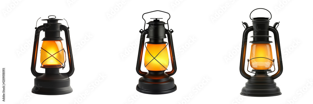 Set of Minimalist Lantern Aesthetic: A simple yet elegant black lantern with a warm, inviting orange glow on transparent png background. Ai generated Set of Minimalist Lantern Aesthetic: A simple yet elegant black lantern with a warm, inviting orange glow on transparent png background. Ai generated