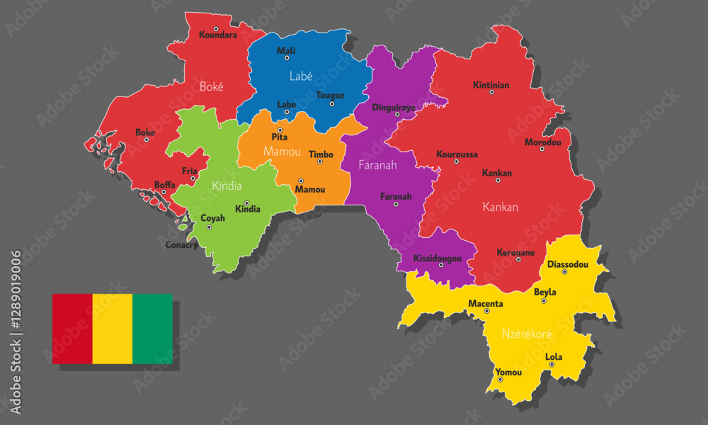 Obraz premium Vector map of Guinea