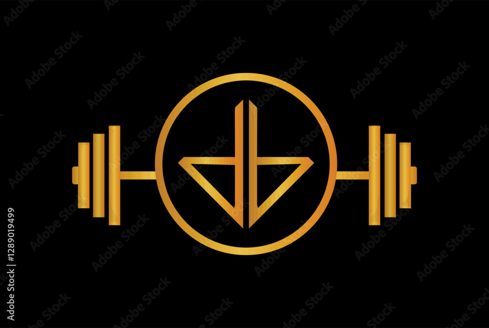 Fototapeta premium Letter B or BB Logo With Barbell. Fitness Gym Logo