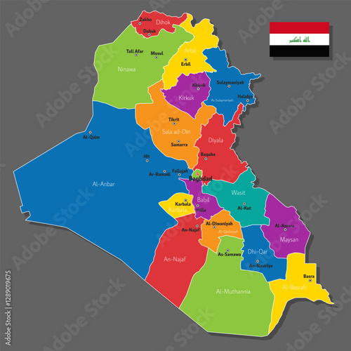 Vector map of Iraq