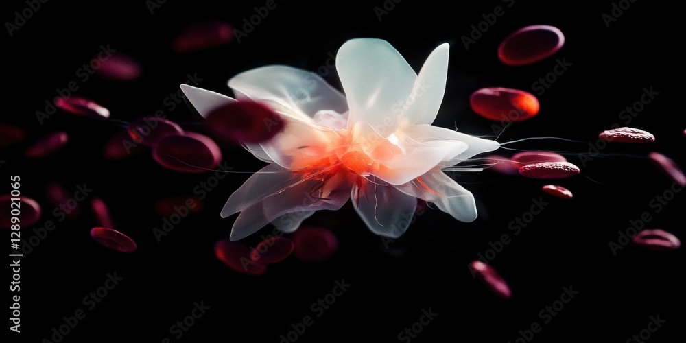 Abstract floral art studio digital illustration dark background close-up artistic expression Abstract floral art studio digital illustration dark background close-up artistic expression