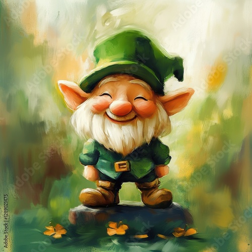 Cute Leprechaun fairy and green decorations of St. Patrick’s Day.