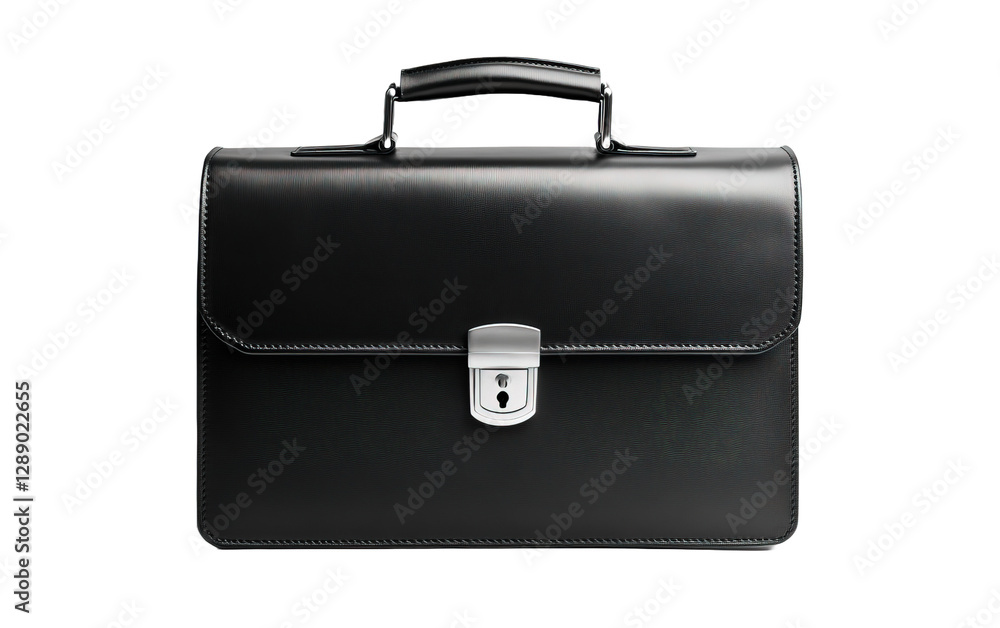 Beautiful new black business briefcase on transparent or white background,png Beautiful new black business briefcase on transparent or white background,png