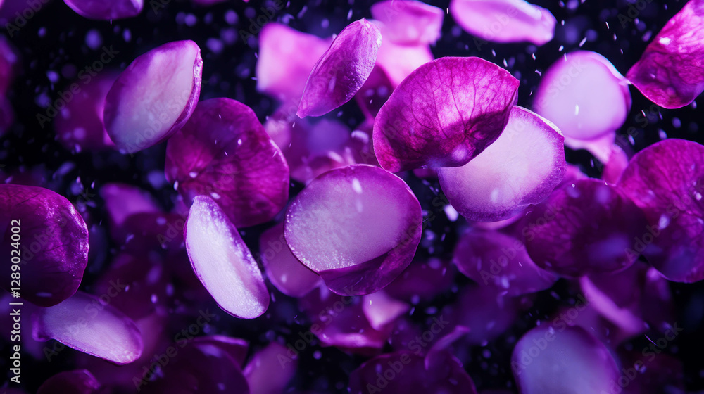 Falling sliced turnips on dark background for food art and design Falling sliced turnips on dark background for food art and design