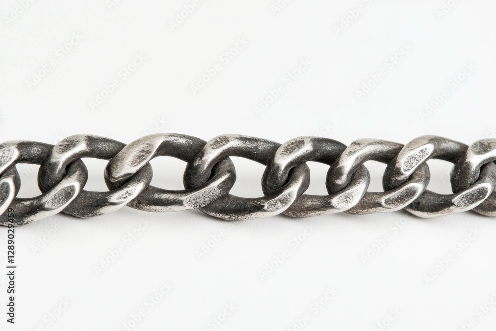 Fototapeta premium Dirty Jewelry. Old Silver Chain Closeup Illustrating Authenticity and Strength